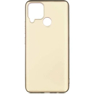 Tekno Grup Realme C15 Kılıf Mat Premium Silikon Kılıf Gold + Nano Ekran Koruyucu