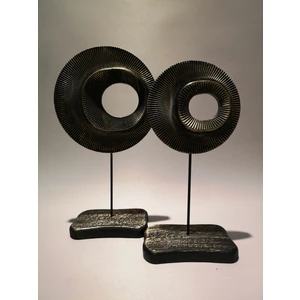 Art Home  Dekoratif Siyah Halka Obje 2'li Set