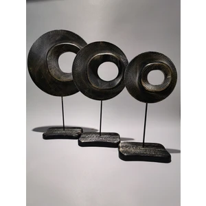 Dekoratif Siyah Halka Obje 3'lü Set