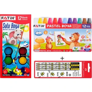 Öğrenci 2'li Boyama Seti Pastel Boya + Sulu Boya + Kalem Seti