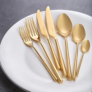 1001 Titanyum Gold 12 Kişilik 84 Parça Çatal Kaşık Bıçak Takımı