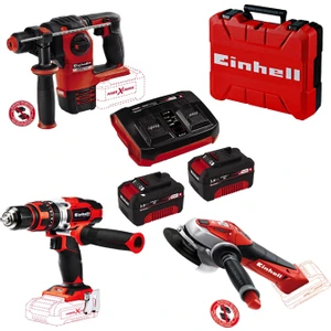 Herocco Akülü Kırıcı Delici+ Te CD18/48 Darbeli Şarjlı Matkap + Te Ag 18/115  Akülü Avuç Taşlama + 2 Adet 18 Volt 3 Ah Akü + 2 Li Şarj Kiti