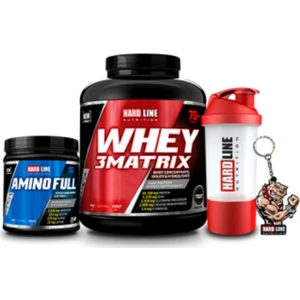 Hardline Nutrition  Hardline Whey 3 Matrix 2300 gr +  Amino Full 300 Tablet +  Shaker 600 ml + 3D Maskot Anahtarlık
