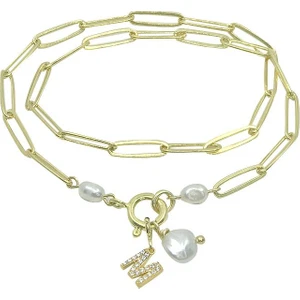 Parle Silver Harf Detaylı Ataç Zincir Bileklik&choker Tasarımı