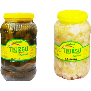Turşu Market  Fermente Çubuk Turşusu 3 Lt Salatalık +3 Lt Lahana