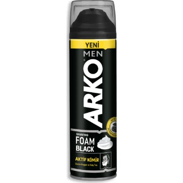 Arko Men Black Aktif Kömür Tıraş Köpüğü 200 ml Rahat Tıraş ve Cilt Bakımı