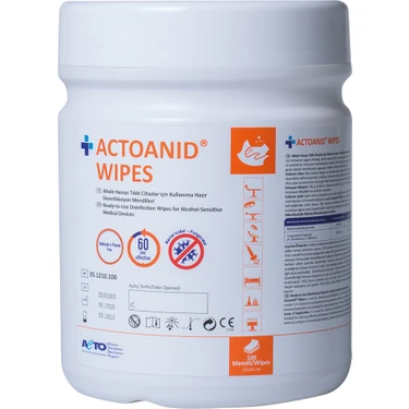 Actoanid Wipes 100 Pcs Dezenfeksiyon