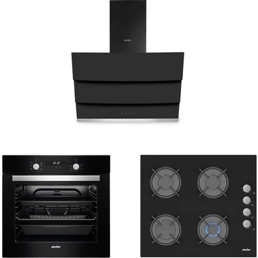 Simfer Turbo Siyah Ankastre Set (7327 Fırın + 3500 Ocak + 8678