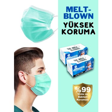 The Mask Elturko Yesil Meltblown 3 Katli Burun Telli Full Fiyati