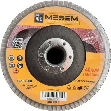 Meşem Flap Disk Zımpara 40 Kum 115 X 22 mm Fiyatı