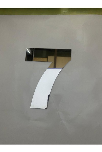 Gendec Kapı Numarası 14.5 cm No:3 Kendinden Yapışkanlı Parlak Krom Paslanmaz Metal Numara