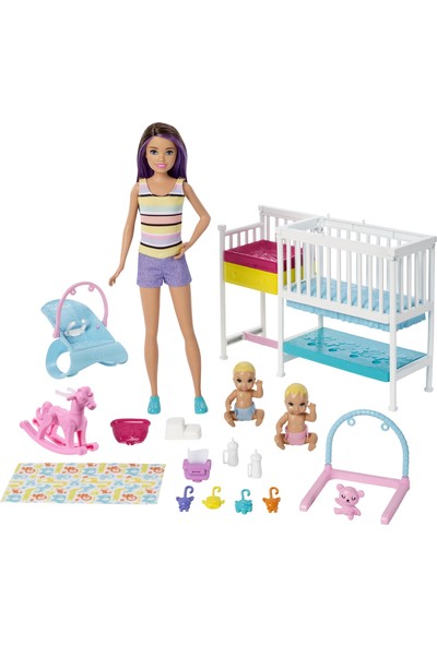 Barbie Bebek Bakıcısı Skipper Uyku Eğitiminde Oyun Seti, Bebekler, Mobilyalar ve 10'dan Fazla Parçadan Oluşur GFL38