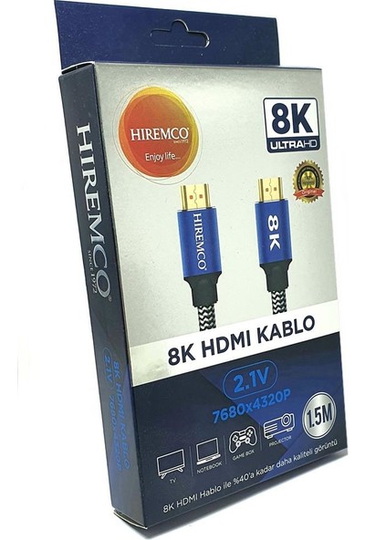 Hiremco 8k Ultra Hd HDMI Kablo - 1.5