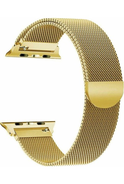 Arabulalaca Apple Watch Uyumlu Milano Loop Çelik Kordon 40 mm Kayış Seri 6 Gold