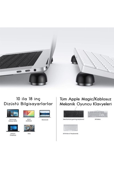 Vidvie Macbook Laptop Manyetik Taşınabilir Mantar Stand - Soğutma Pedi