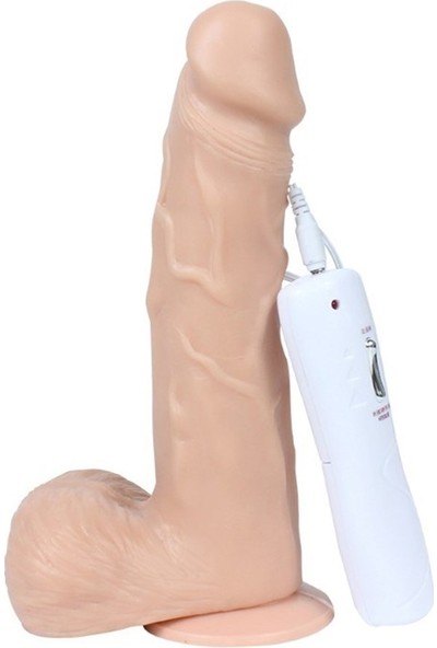 Lilitu Shop 18 cm 360° Oynar Başlı Titreşimli Vibratör Realistik Penis Dildo - Mike