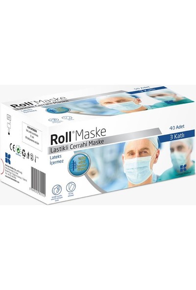 Roll Lastikli Steril Cerrahi Maske-40'lı x 2 Paket