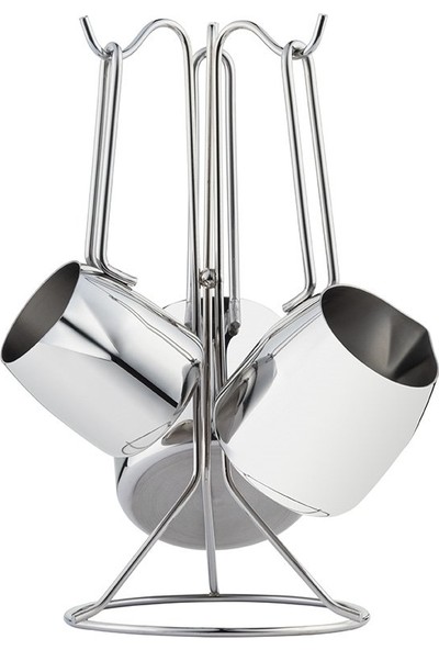 Nehir 29015 Modern Askı Standlı 4 Parça Çelik Cezve Seti