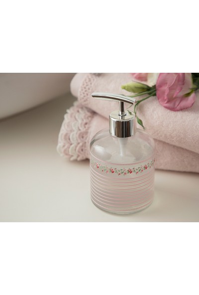 English Home Allure Rosa Cam Banyo Sıvı Sabunluk 8X14 cm Gümüş