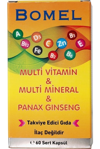 Bomel Multivitamin+Mineral Panax Ginseng 60 Kapsül