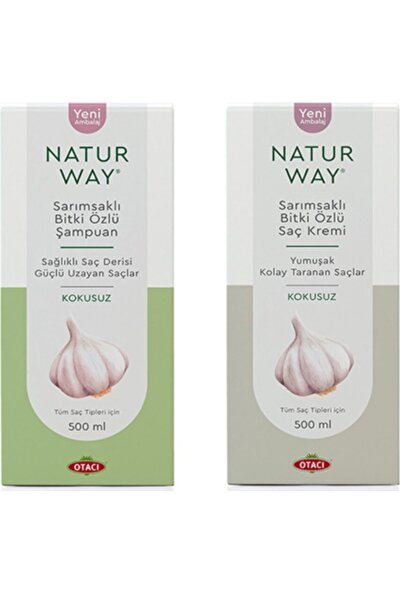 Otacı Naturway Sarımsaklı Bitki Özlü Şampuan 500 ml + Saç Kremi 500 ml