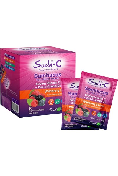 Suda Vitamin Suda-C Sambucus Wilderberry 20 Saşe