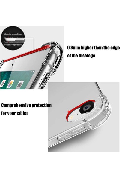 CepLab Huawei MediaPad T5 10.1 Kılıf Şeffaf Shockproof Silikon Kapak