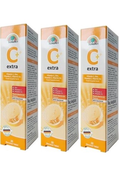 Sunlife Vitamin C Extra 20 Efervesan Tablet x 3