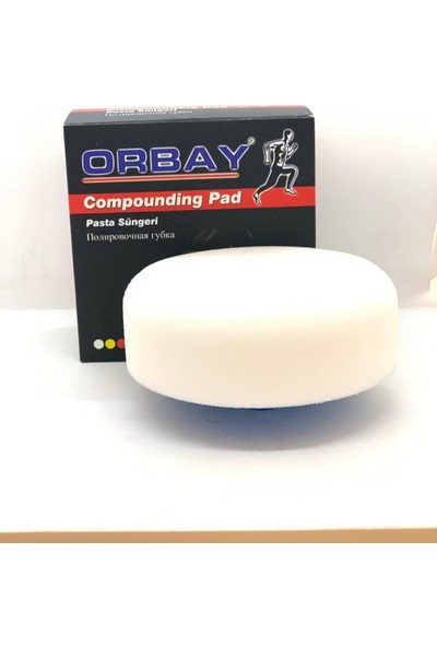 Orbay Aplikatörlü Polisaj Pasta Süngeri Beyaz 150 mm Orta Sertlik