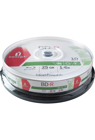 Iomega Blu-Ray Bd-R Prıntable 25GB 10'lu Cakebox Bluray Bd-R