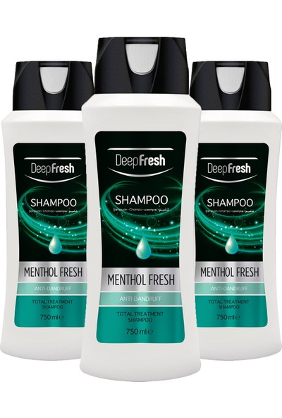 Deep Fresh Şampuan Mentol Kepekli Saçlar 3 x 750 ml