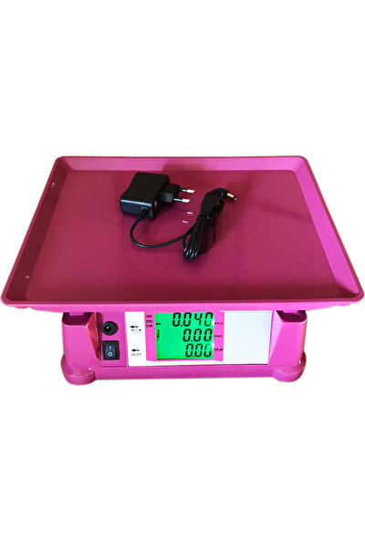 Bydiz P1 Elektronik Dijital Bakkal Manav Market Mutfak Pazarcı Terazisi 40 kg - 0,2 gr Pembe