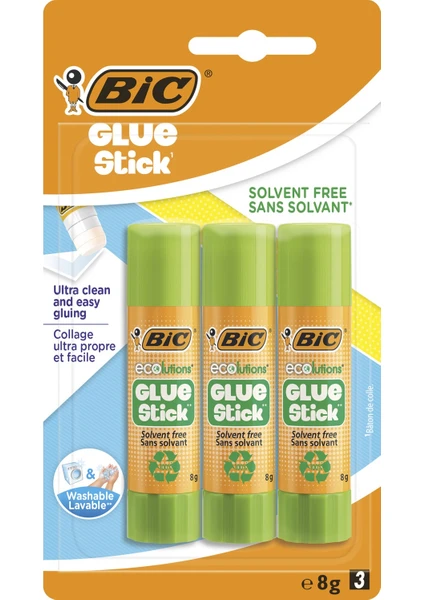 Eco Glue Stick Yapıştırıcı 8GR 3'lü Blister