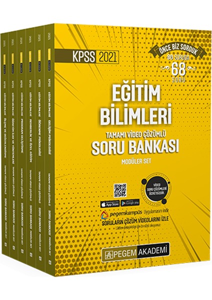 KPSS 2021 Eğitim Bilimleri Tamamı Video Çözümlü Soru Bankası Modüler Seti (6 Kitap Takım)