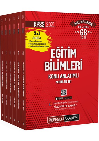 KPSS 2021 Eğitim Bilimleri Konu Anlatımlı Modüler Set - 6 Kitap + En Güncel Video Dersler + 5 Adet Online Deneme Sınavı