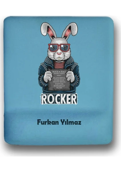 Atölye Çizgi Rocker Bunny Kişiye Özel Mouse Pad