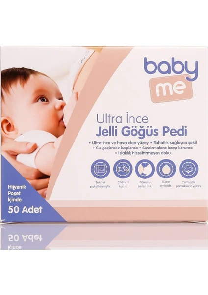 Baby&Me Ultra Ince Jelli Göğüs Pedi 50'li