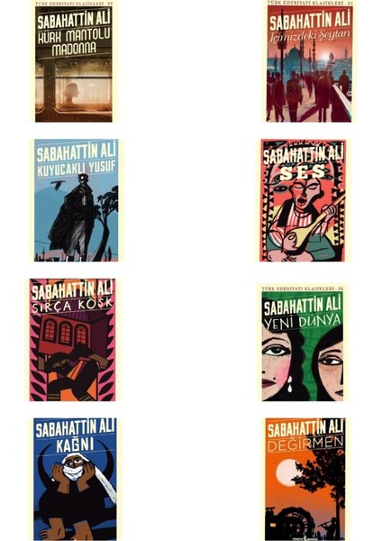 Kuyucaklı Yusuf - Içimizdeki Şeytan - Değirmen - Sırça Köşk - Sabahattin Ali Seti - 8 Kitap