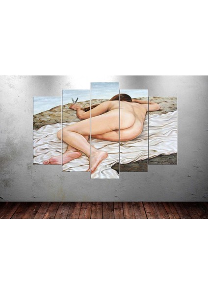 dkr56 Nü 5 Parça Kanvas Tablo 80 x 125cm