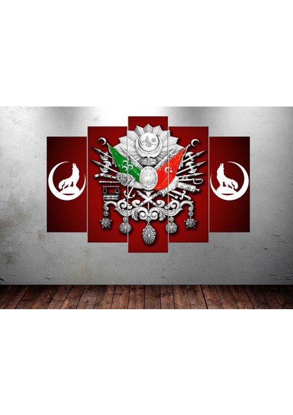Djn17 Osmanlı Arma Bozkut Kanvas Tablo 80 x 125cm