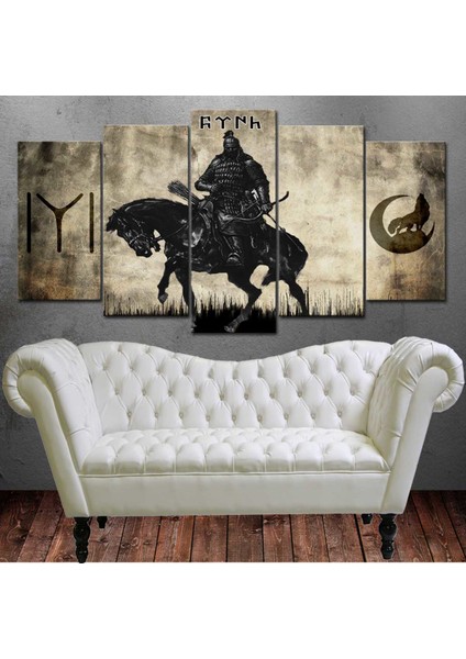 Slc8 Savaşçı Kayı Bozkurt Türk Kanvas Tablo 80 x 125cm