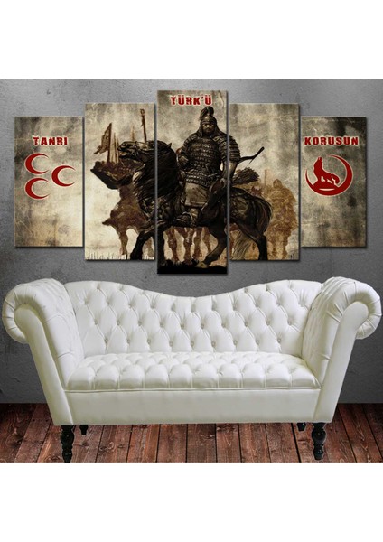 Slc2 Tanrı Türk'ü Korusun Kanvas Tablo 80 x 125cm