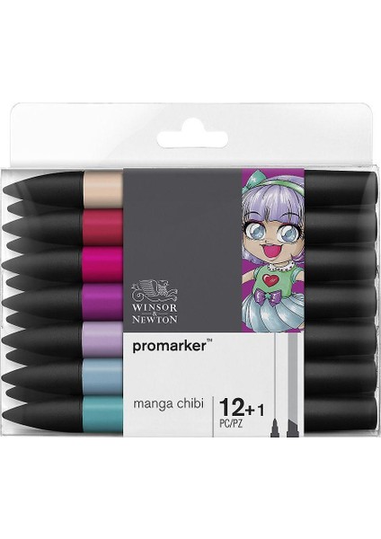 Winsor & Newton Promarker 12+1 Manga Chibi Set