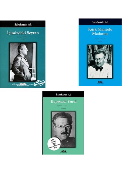 Kürk Mantolu Madonna-Kuyucaklı Yusuf-Içimizdeki Şeytan (3 Kitap Set)