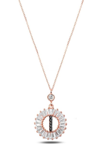 Öze Dönüş Baget Taşlı Rose I Harfi Kolye