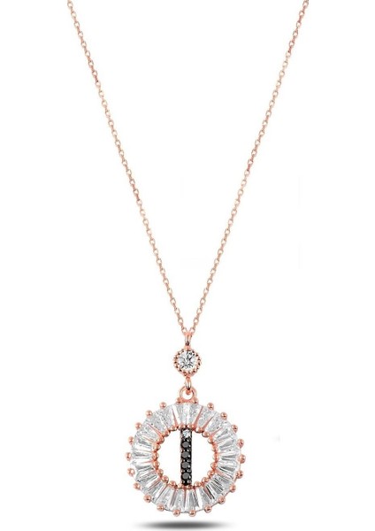 Öze Dönüş Baget Taşlı Rose I Harfi Kolye