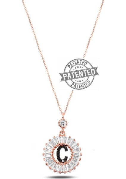 Öze Dönüş Baget Taşlı Rose Ç Harfi Kolye fiyatları