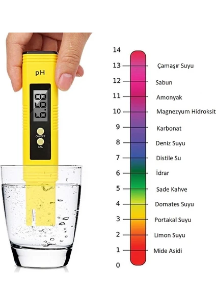 Dijital Ph Metre Su Sıvı Akvaryum Ph Ölçer Kalibrasyon