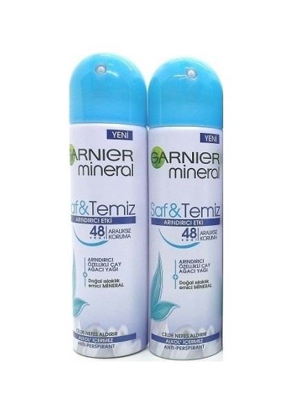Mineral Deo Saf Temiz 150 ml x 2