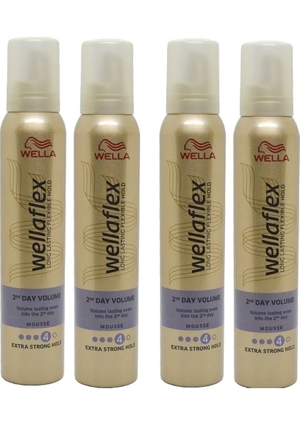 Wellaflex 2 Day Volume Köpük 200 ml X 4